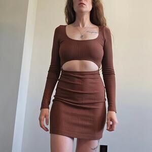 Reformation Denmark Dress in Brown